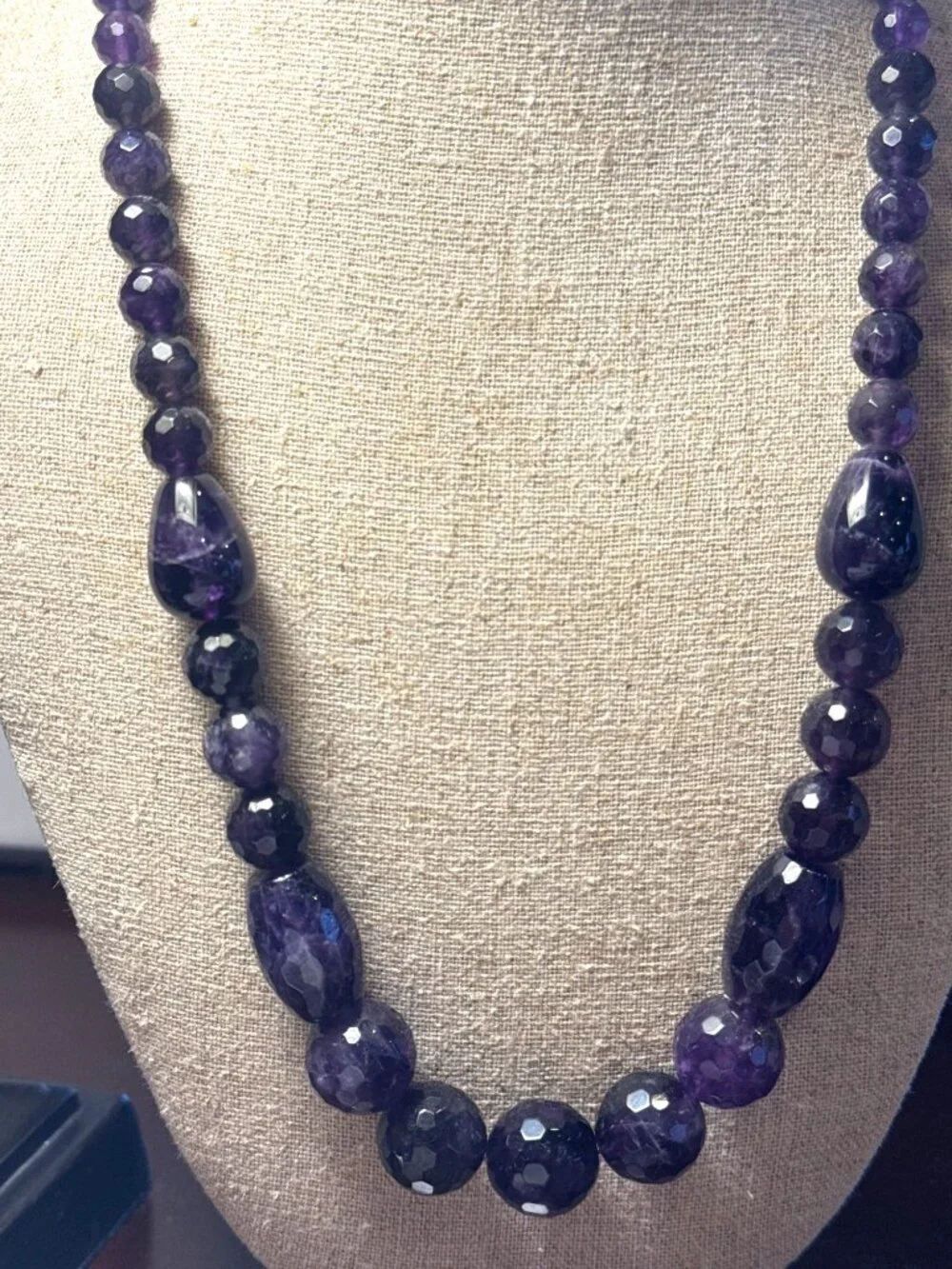 Jay King Amethyst Beaded Necklace Sterling Silver DTR Faceted 22” 96g Timeless